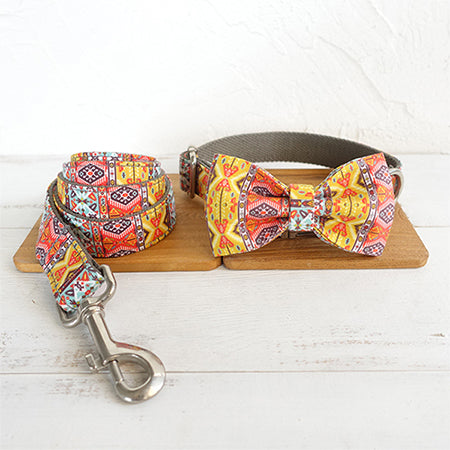 Collar and Leash Set - BowTie Collar Leash / L