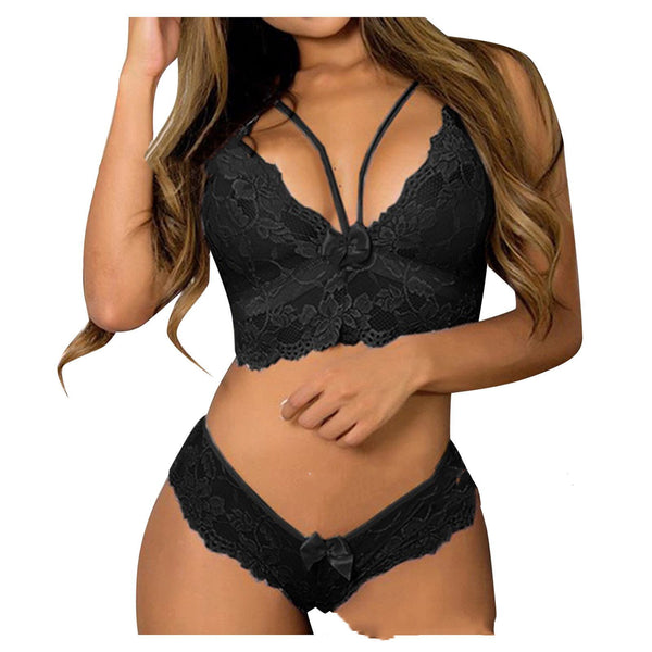 Plus Size Floral Lace Bralette Set