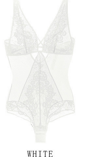 Lace Corset Bustier Set - White / L