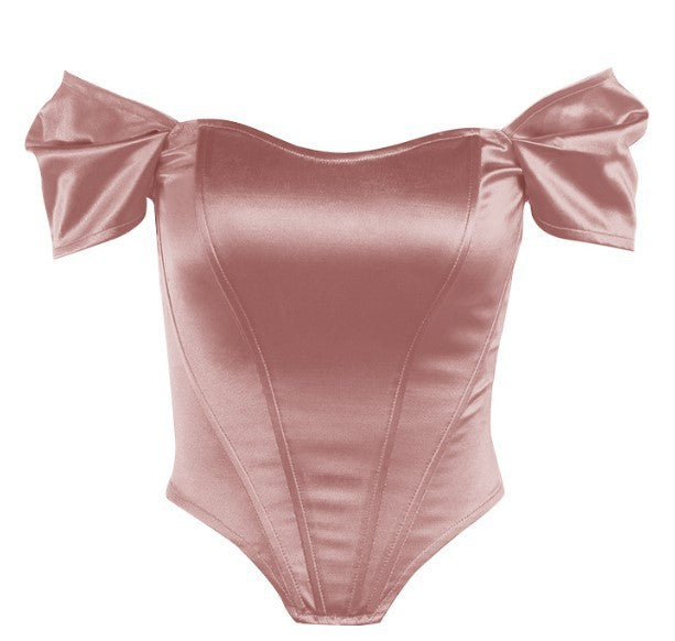 Boned Corset Tube Top - Pink / L