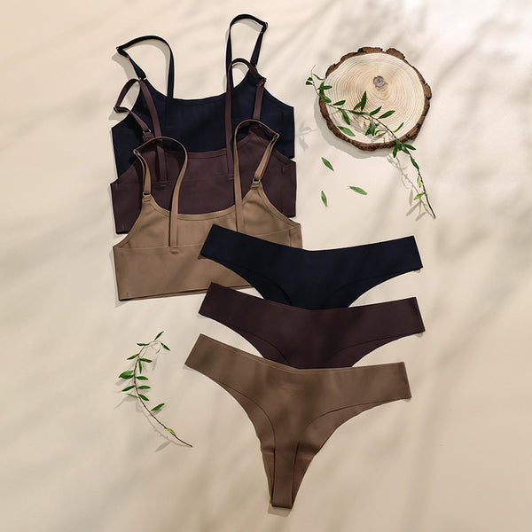 Seamless Bralette and Thong Set