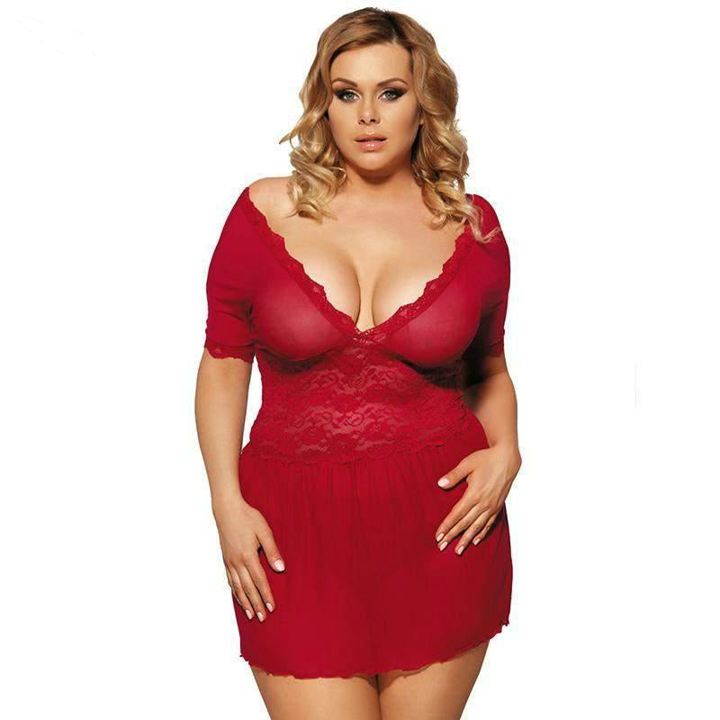 Sheer Lace Babydoll with G-String