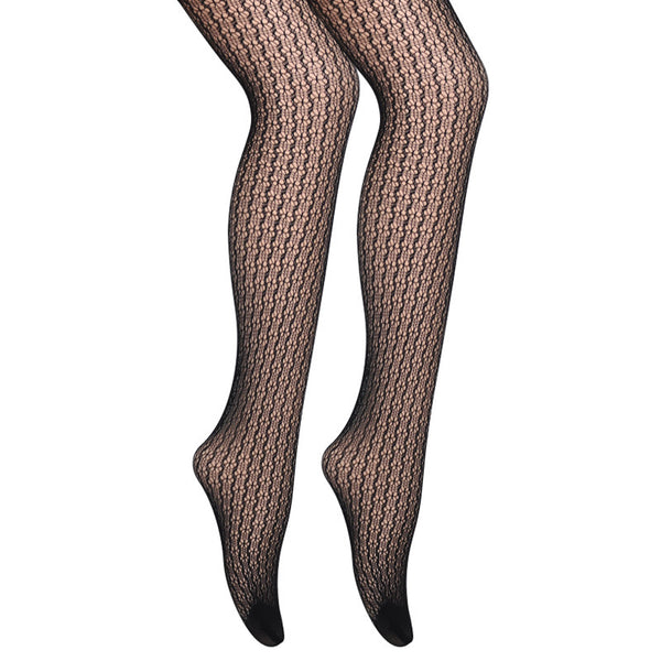 Black Jacquard Fishnet Pantyhose