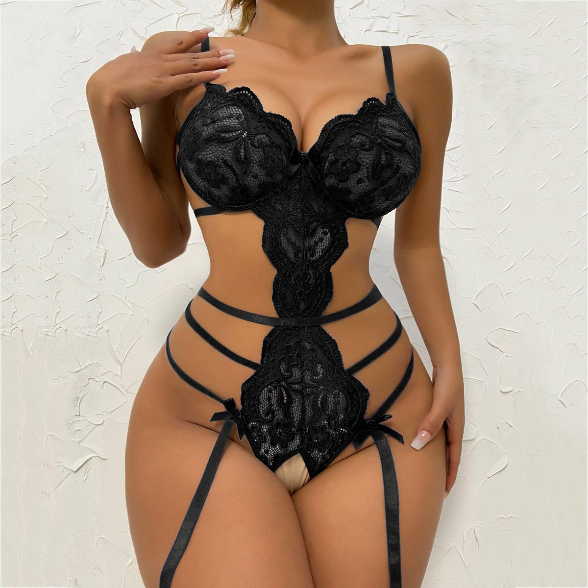 Transparent Lace Bodysuit