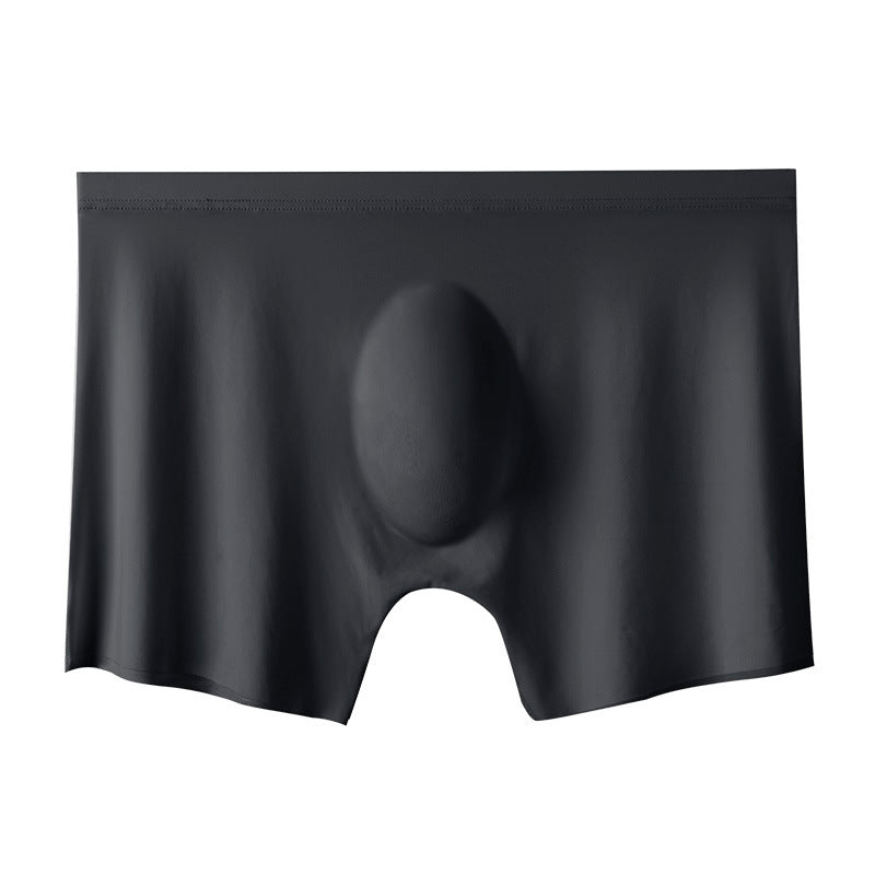 Men's Seamless Ice Silk Boxers - Black / L